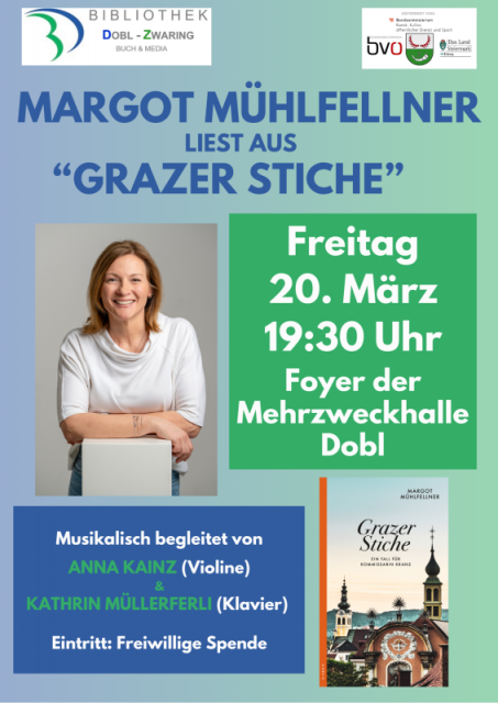 Flyer Lesung Margot Mühlfellner Grazer Stiche